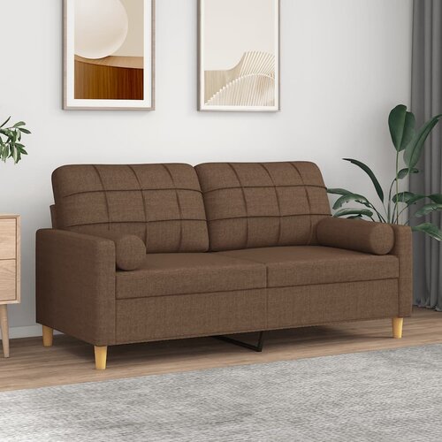 vidaXL Dvosjed s ukrasnim jastucima smeđi 140 cm od tkanine Cijene
