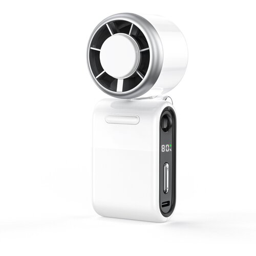INF 3-v-1 Zložljiv prenosni ventilator &ndash; USB, zaslon, 5-stopenj, 3000mAh White, (5000310512) Cene