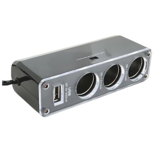 Sal Auto razdjelnik sa USB punjačem, 3 x 12-24 V, USB 5V - SA 023 Slike