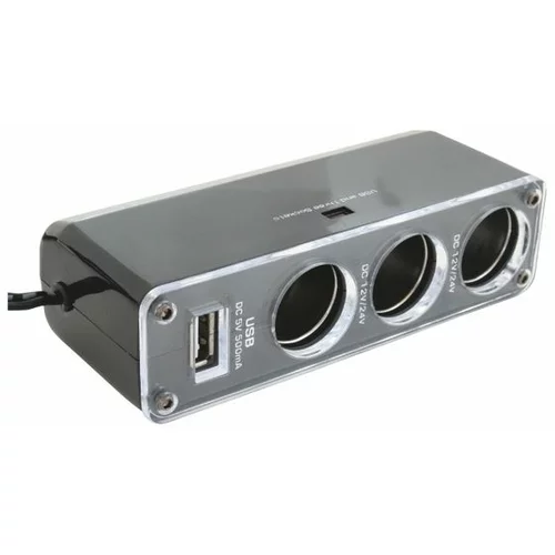 Sal Auto razdjelnik sa USB punjačem, 3 x 12-24 V, USB 5V - SA 023