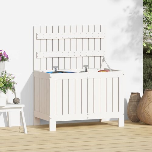  The Living Store Vrtna &amp;scaron;katla bela 76x42,5x54 cm trdna borovina - Vrtna &amp;Scaron;katla Za Shranjevanje, (21455006) Slike