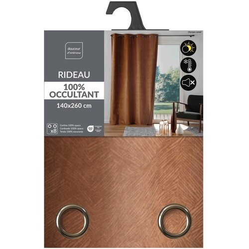 Douceur d int&amp;eacute;rieur Rjava žametna zavesa 140x260 cm Olympe &amp;ndash; Slike