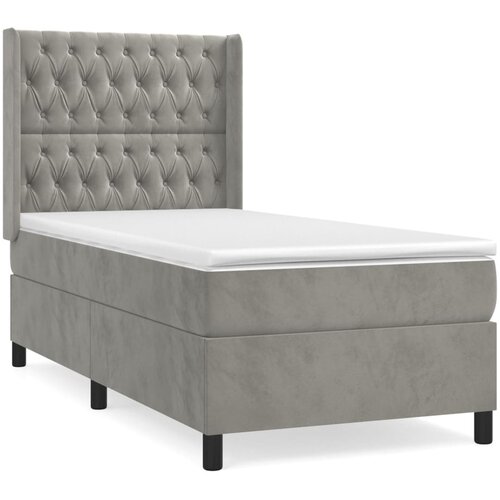 Box spring krevet s madracem svjetlosivi 80 x 200 cm bar&amp;scaron;unasti Slike
