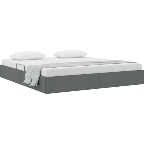  Otomanski krevet s pohranom Tamno siva 160 x 200 cm tkanina Slike