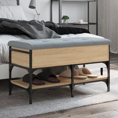 VidaXL Klop za čevlje sonoma hrast 82x42x45 cm inženirski les Slike