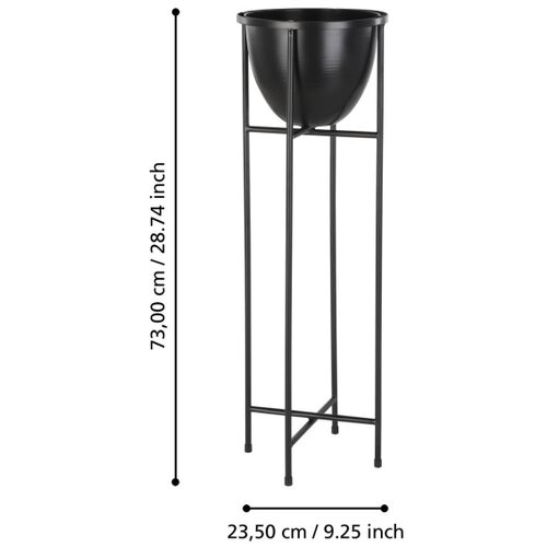 Eglo 428035 - Metalna saksija za cveće SHIKABE 73x23,5 cm crna Slike
