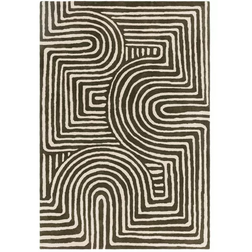 Asiatic Carpets Zelena ročno tkana volnena preproga 120x170 cm Reef –