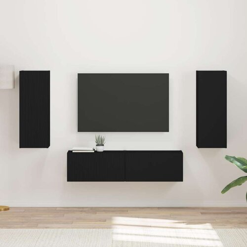  Komplet TV omaric 2 pcs Črna Konstruiran les, (5000132485) Cene
