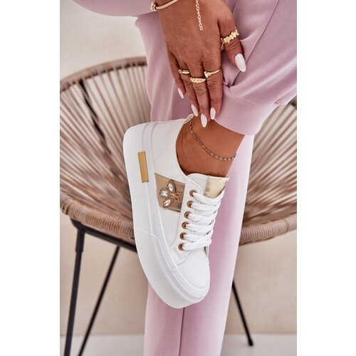 Boto Women&amp;#039;s Platform Sneakers With Decorative Detail White Annisae Slike