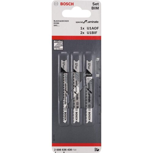 Bosch 3-delni set listova ubodne testere U 1 BIF (2x); U 1 AOF - 2608636430 Slike