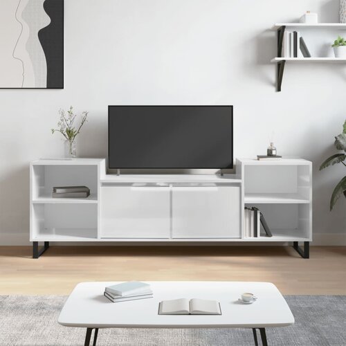 vidaXL TV omarica visok sijaj bela 160x35x55 cm inženirski les Cene