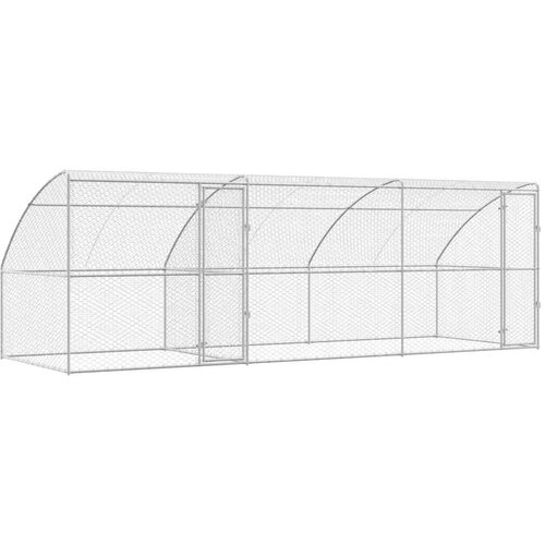  Kućica za pse s pohranom 3 pcs Srebrno 6 x 2 x 2 m Čelik Slike