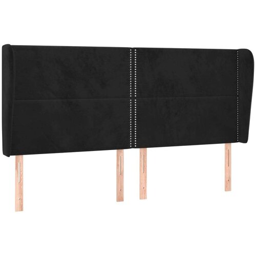  Uzglavlje s u&amp;scaron;ima crni 183x23x118/128 cm bar&amp;scaron;unasti Slike