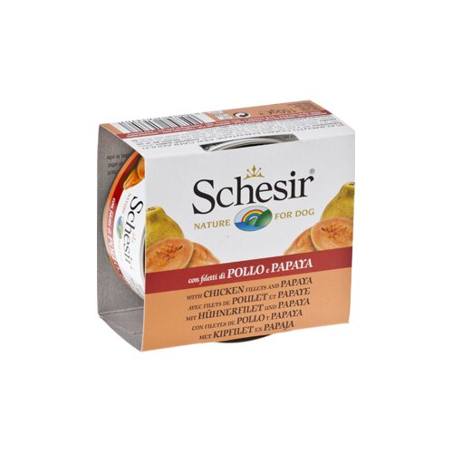 Schesir Pa&amp;scaron;teta za pse, Piletina i papaja, 150g Slike
