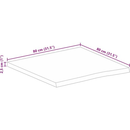 Stolna ploča sa živim rubom 80x80x2,5 cm od masivnog drva manga Slike