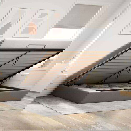 vidaXL Otomanski krevet s madracem smeđesivi 160x200cm od tkanine Cene