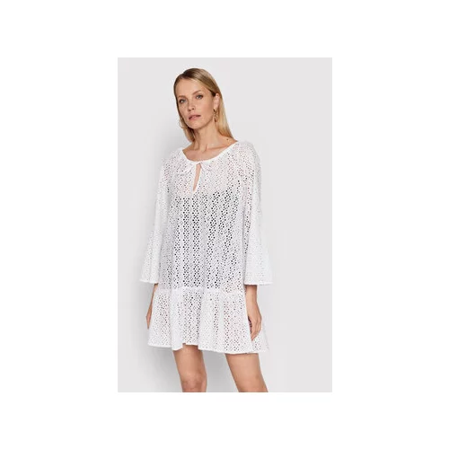 Seafolly Poletna obleka Broderie Anglaise 54700-CU Bela Relaxed Fit
