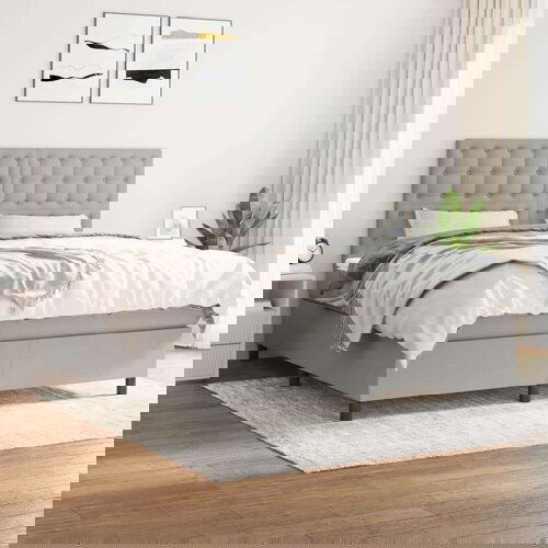  S oprugama i madracem svjetlosivi 180x200 cm od tkanine Slike