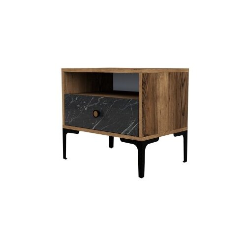 Hanah home noćni stočić lizbon 534 walnut black Slike