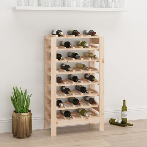 VidaXL Stojalo za vino 61,5x30x107,5 cm trdna borovina Slike