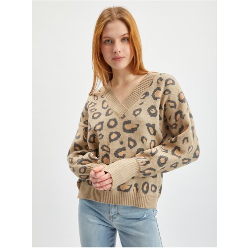 Orsay Light Brown Womens Patterned Sweater - Women Cijene