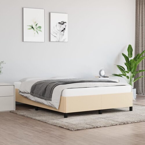 VidaXL Posteljni okvir krem 140x200 cm blago Slike