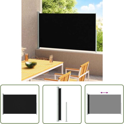  The Living Store Zložljiva stranska tenda za teraso 180x300 cm črna - Stranska Tenda, (21743031) Slike