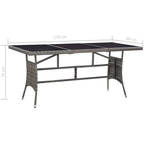  Vrtni stol sivi 170 x 80 x 74 cm od poliratana Slike