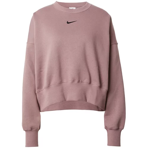 Nike Sportswear Sweater majica 'Phoenix Fleece' sivkasto ljubičasta (mauve) / crna