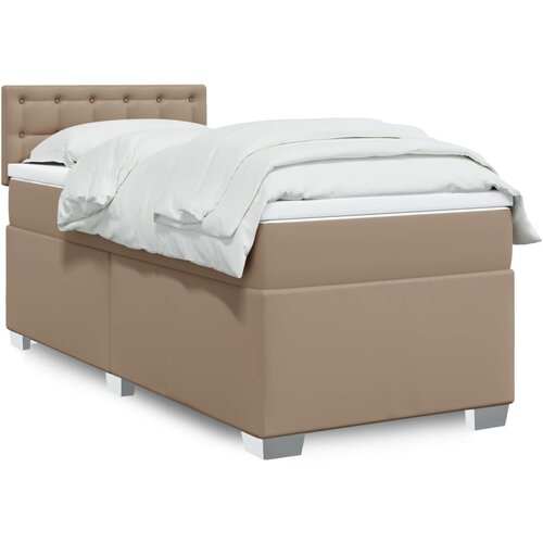  The Living Store Box spring postelja z vzmetnico kapučino 100x200cm umetno usnje - Box Spring Postelja, (21457996) Slike