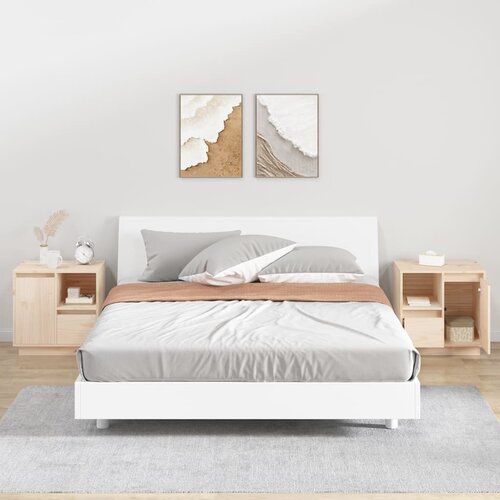 VidaXL Noćni ormarići 2 kom 50 x 34 x 50 cm od masivne borovine Slike