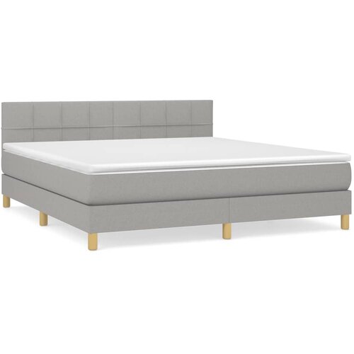 Maison Chic Box spring postelja - Vzmetna postelja z vzmetnico svetlo siva 180x200 cm blago SL19191, (21891396) Cene