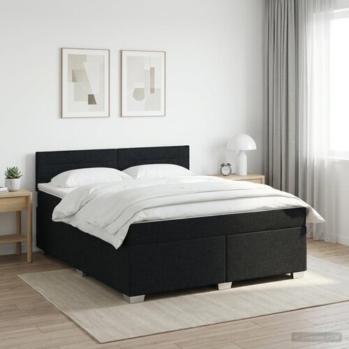  Boxspring krevet s madracem Crna 140 x 190 cm Tkanina Cene