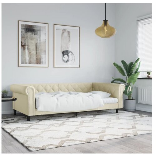 VidaXL Dnevni krevet krem 100 x 200 cm od umjetne kože Slike