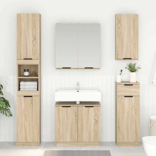 vidaXL Kopalni&scaron;ka omarica z vrati Sonoma hrast 64,5 x 33,5 x 59 cm Cene
