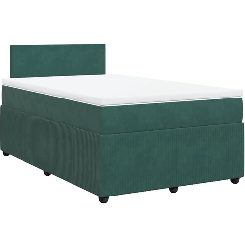 vidaXL Box spring postelja z vzmetnico temno zelen 120x190 cm žamet, (21321303) Cene