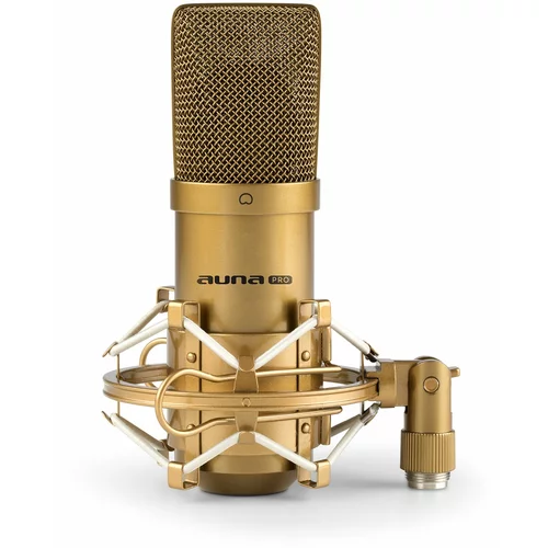 Auna Pro MIC-900G, USB kondenzatorski mikrofon, studijski, kardioidni, zlatna boja
