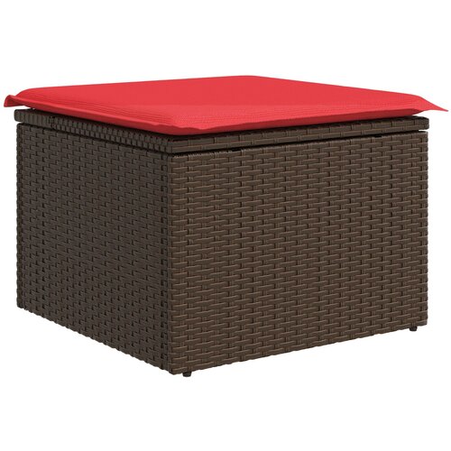 vidaXL Vrtni stolček z blazino rjav 55x55x37 cm poli ratan Cene