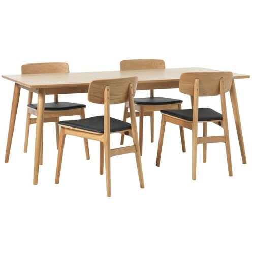 Unique Furniture Raztegljiva jedilna miza z mizno plo&amp;scaron;čo v hrastovem dekorju 190x90 cm Barrali &amp;ndash; Slike