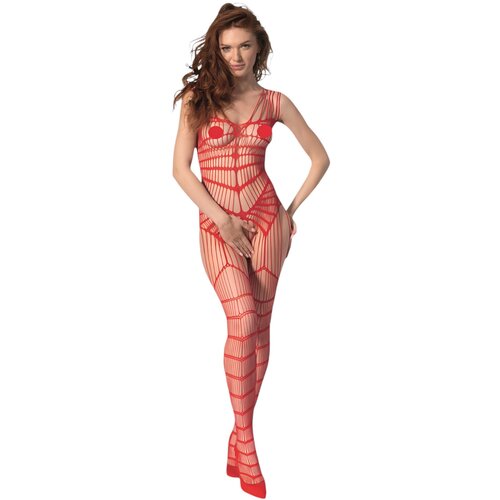 Passion Bodystocking BS102 Red Slike
