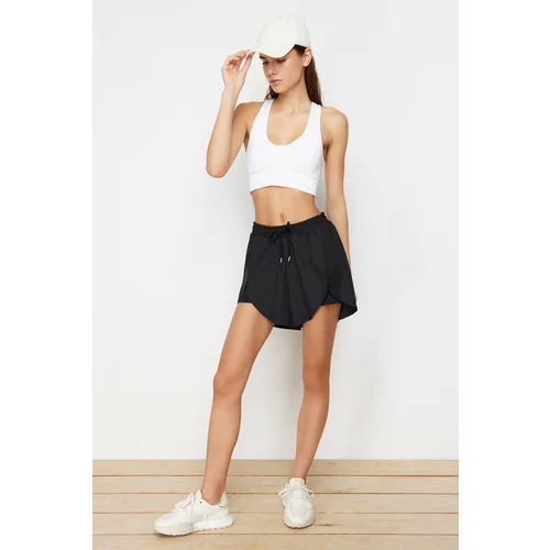 Trendyol Black 2 Layer Knitted Sports Lycra Shorts With Inner Shorts