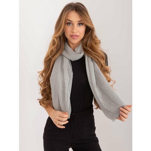 Fashion Hunters Gray wide women's viscose scarf Slike