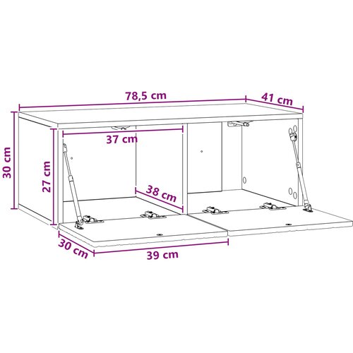  ormar za zid 78,5 x 41 x 30 cm Siva Sonoma Konstruirano drvo Slike