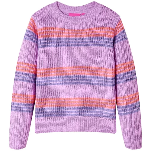  Dječji džemper prugasti pleteni ljubičasto-ružičasti 92