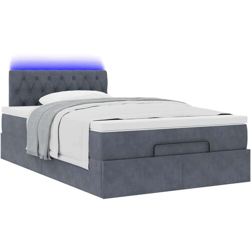 VidaXL Okvir za krevet s madraca tamnosivi 120x190 cm bar&amp;scaron;unasti Slike
