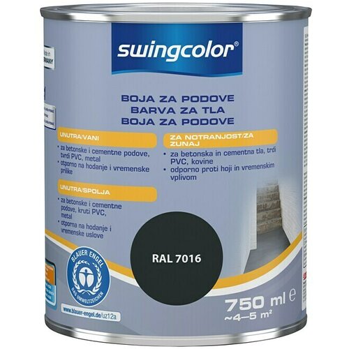 SWINGCOLOR Boja za pod (Antracit siva, 750 ml, Svilenkasti mat) Cijene