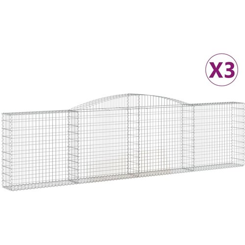  Lučne gabionske ko&amp;scaron;are 3 kom 400x30x100/120cm pocinčano željezo Slike