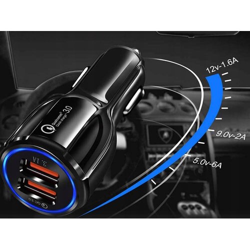  Led 2x usb 3.0 auto punjač za brzo punjenje quickcharge 3.1a uređaja Slike