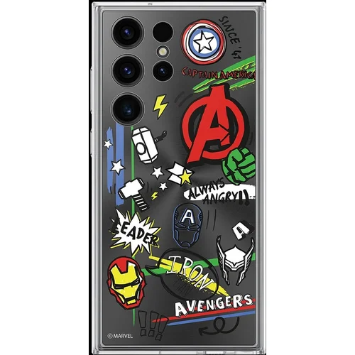 Samsung Avengers Doodle Plate for Galaxy S23 Ultra Frame cover Black