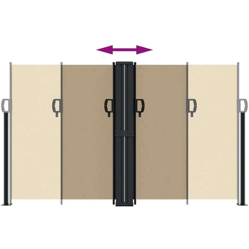  Uvlačiva bočna tenda 140 x 1000 cm bež Slike